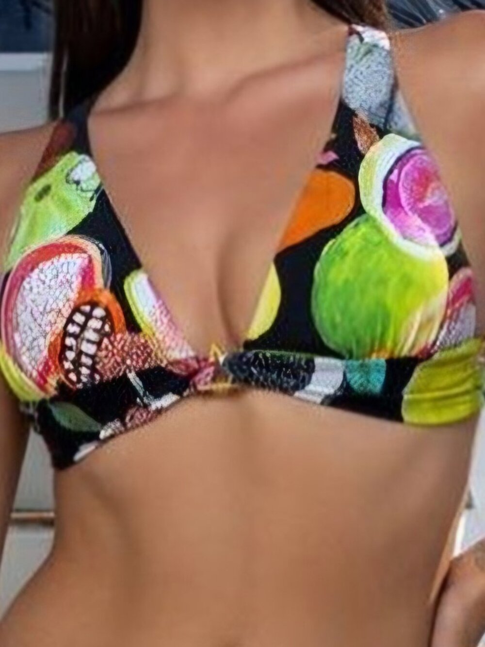 Swiminista Black Bikini Top Women's Small Manaos Cheer x Christian Lacroix NWT
